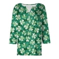 thumbnail image 4 of COMVALUE Saint Patricks Day for Women 2026 Lucky Shamrock 3/4 Sleeve Shirt Funny Irish Graphic Tee Spring Party Tops (Mint Green, M), 4 of 9