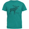 thumbnail image 1 of Moose Scribble Drawing Jade Green Adult T-Shirt, 1 of 1