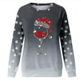 thumbnail image 4 of Chandail en Molleton de Noël pour Femmes 2023 Mode Décontractée Imprimé Col Rond Ample Manches Longues Hauts Blouse Chandails en Molleton Sans Capuche en Liquidation, 4 of 4
