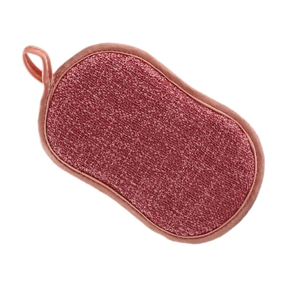 Injueey Estropajo de cocina, sartén de doble cara, fregador de limpieza para lavavajillas, esponja de limpieza antiarañazos, absorbente de Suministros de limpieza para el hogar Rojo