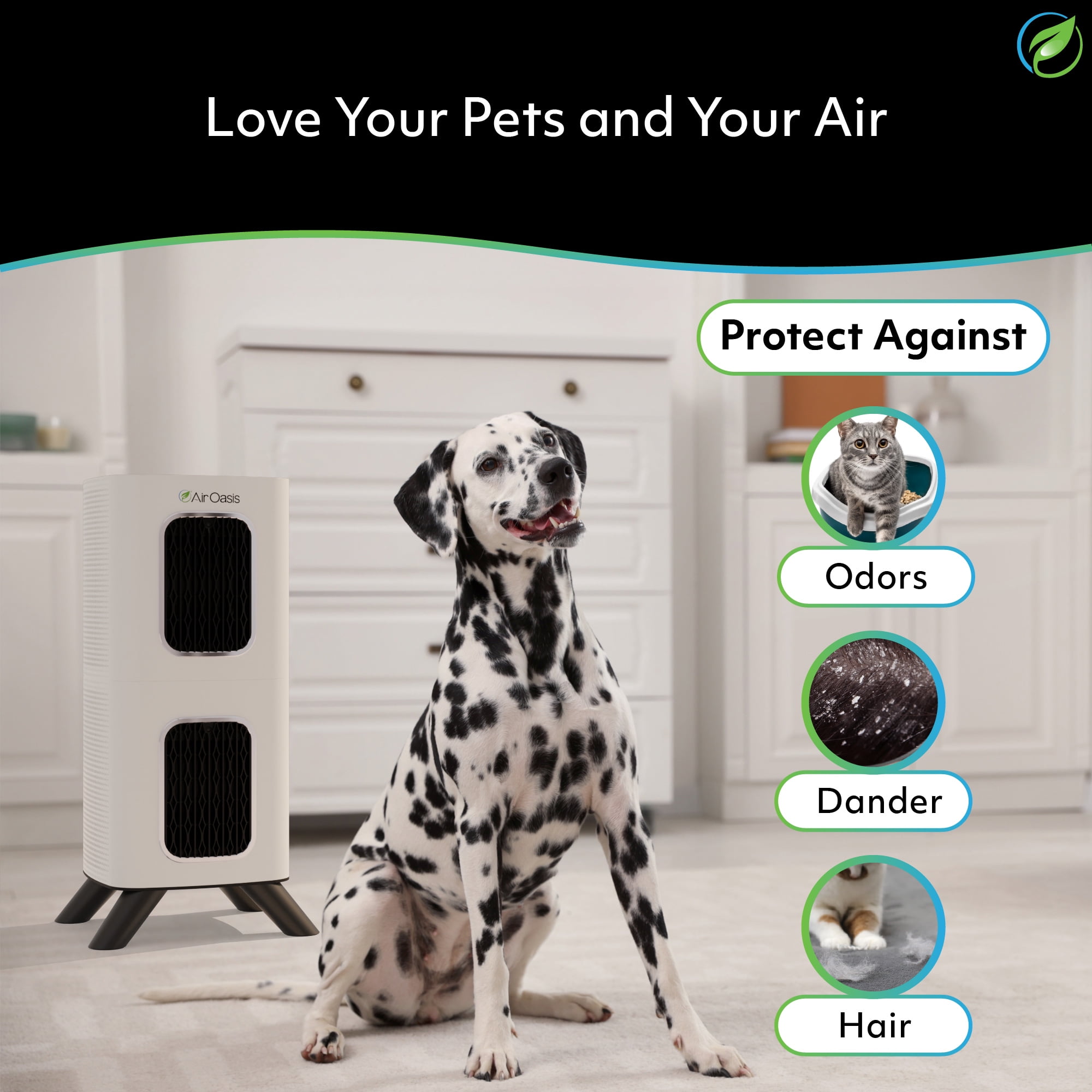 Air Oasis iAdaptAir 2.0 Medium air purifier – 2,650 Sq Ft Coverage, 5-Stage HEPA, UV and Carbon Purifier, 353 CFM
