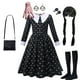 thumbnail image 2 of Disfraz de película de Halloween para niña, traje gótico de manga larga con estampado de Merlina Addams para fiesta de carnaval, 2024, 2 of 4