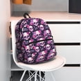 thumbnail image 6 of Daiia Skull Flower School Backpack for Men Women, Unisex Large Waterproof Bookbag Schoolbag Casual Daypack for High School/College/Teens/Travel/Work Black, 6 of 8