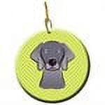 Carolines Treasures BB1293CO1 Checkerboard Lime Green Weimaraner Ceramic Ornament 3 in multicolor