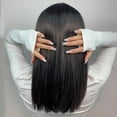 thumbnail image 5 of BERON Black Straight Wigs Middle Length Hair Wig for Women Wigs with Bangs Synthetic Daily Use Wigs Wig Cap Include, 5 of 5