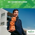 thumbnail image 6 of SWOOC Games - Yardzee, Farkle & 20+ Games - Light-Weight Yard Dice Game Set (All Weather) with Collapsible Bucket, 5 Big Laminated Score Cards, and Marker (Choose 2.5in or 3.5in Dice) Yard Games, 6 of 6
