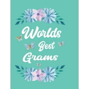 Worlds Best Grams: Teal Blank Lined Journal