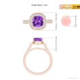 thumbnail image 4 of ANGARA Natural Classic Cushion 1.35 ct Amethyst Ring with Diamond Halo in 14K Rose Gold for Women (Size-7mm) | February Birthstone, Anniversary, Jewelry Gift for Women | Natural Amethyst Ring, 4 of 8