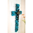 thumbnail image 5 of Southwest Western Crackled Turquoise Pebble Rock Beads Layered Wall Cross Decor, 5 of 5