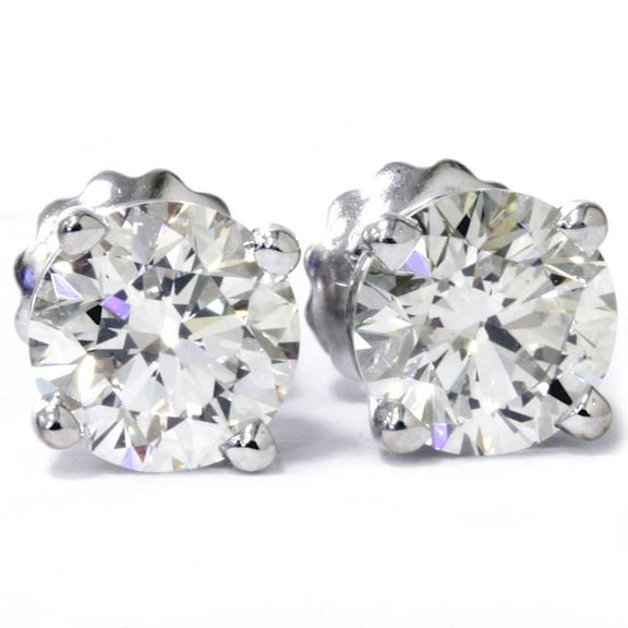 Pompeii 3 Cttw Diamond Studs With Screw Backs 14k White Gold Lab Grown (G,VS2)
