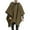 Khaki, variant on Men's Fashion Contrast Color Cape - Hooded Woolen Pullover Shawl Coat, Casual Stylish Outerwear, Brown, XXXL