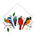 thumbnail image 2 of Abbracc Stained Glass Birds Window Panel Hanging 15.5x10.5cm, 2 of 8