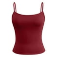 thumbnail image 5 of Women's Sleeveless Tank Top Camisole with Adjustable Spaghetti Straps – Pure Color Basic Layering Piece for Everyday Wear, Y2K Casual Outfit Essential, 5 of 6