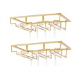 thumbnail image 1 of 2 estantes para copas de vino, colgador para copas de vino debajo del gabinete, soporte para copas de vino, colgador de almacenamiento, dorado, 1 of 5