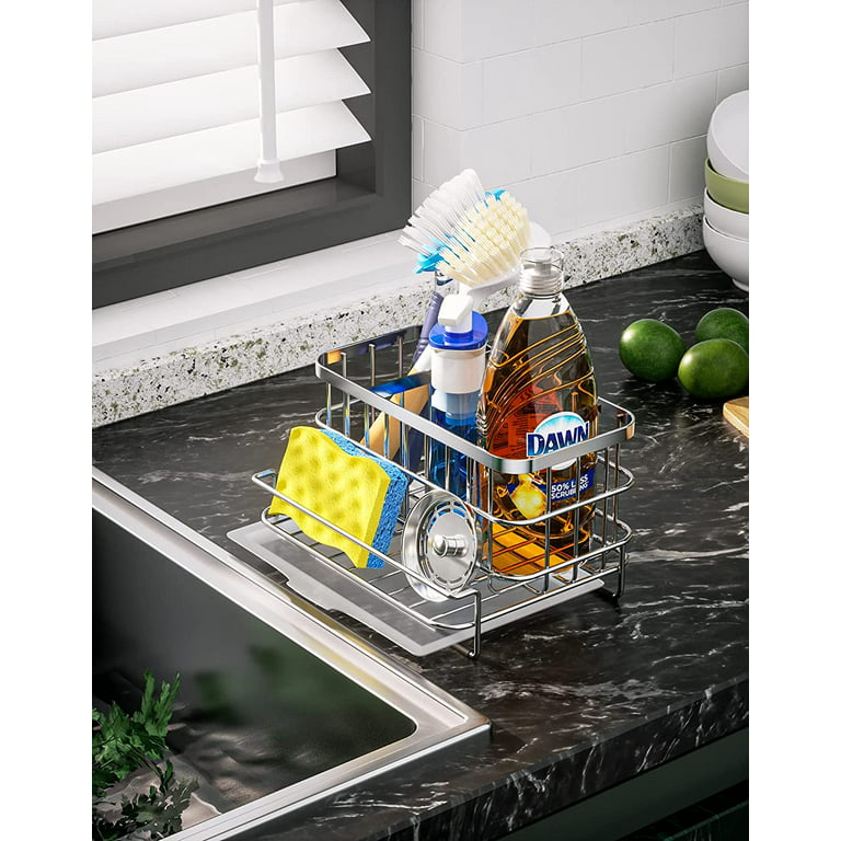 Homgreen 2 Pack Kitchen Sink caddy Sponge Holder with Adjustable