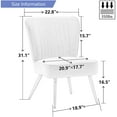 thumbnail image 6 of Andeworld Modern Armless Accent Chair Set of 2 Upholstered Living Room Slipper Reception Chairs Club Guest Couch Comfy Wingback Single Sofa for Bedroom-White, 6 of 7
