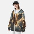 thumbnail image 3 of Gukieu Cloud Rainbow Winged Dog Print Sun Protection Hoodies for Men and Women, Zippered Long-sleeved Quick-drying UV Protection Shirts, Suitable for Sports, Swimming, Fishing-Large, 3 of 7