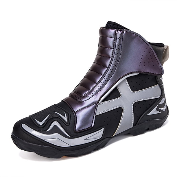 Botas de moto y zapatos de moto para todas las estaciones para hombre y mujer.,Negro gris,38