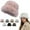 Pink, variant on Women's Winter Thick Soft Bucket Hat - Warm Thermal for Cold Weather Versatile Fisherman Hat for Girls & Ladies Casual Daily Wear,Size:One Size