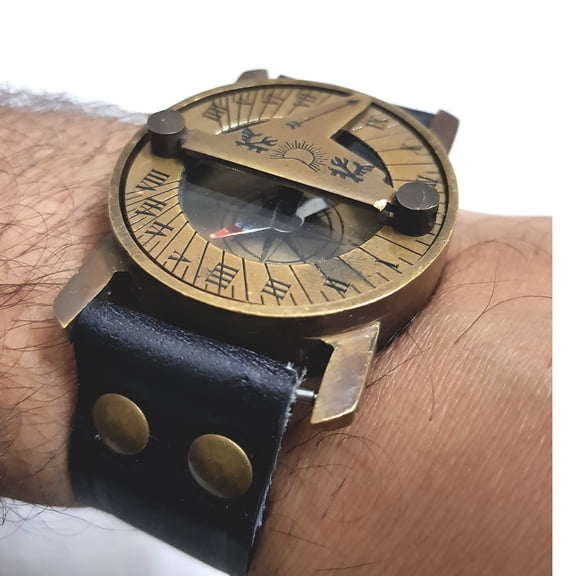 collectiblesBuy Nautical Antique Wrist Brass Compass & Sundial-Watch Sundial A