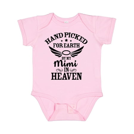 

Inktastic Handpicked for Earth by My Mimi in Heaven with Angel Wings Gift Baby Boy or Baby Girl Bodysuit