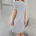 thumbnail image 4 of SELONE Short Sleep Shirts for Women Crew Neck Sleep Shirt Solid Short Sleeve Mini Dress Comfortable Tank Dress, 4 of 8