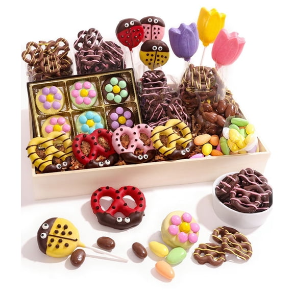 From You Flowers - Spring Chocolate Covered Gift Basket for Birthday, Anniversary, Get Well, Congratulations, Thank You, All Occasions