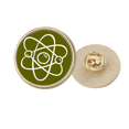 thumbnail image 1 of School Atoms Around Electronic Physics Round Metal Golden Pin Brooch Clip, 1 of 3