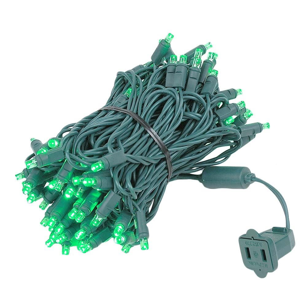 Novelty Lights 100 Light Green LED Christmas Mini String Light Set, UL