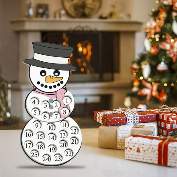 EGNMCR Christmas Snowman Christmas Advent Calendar Funny Christmas Countdown Calendar For Friend Rustic Wood Sign Home Decor Holiday Desk Xmas Decoration advent calendar