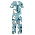 thumbnail image 5 of POROPL Womens Pjs,Cute Print Pajamas Short Sleeve Tops and Capri Pants Sleepwear Loungewear Pajama Sets Size S-3X, 5 of 6