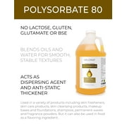 Polysorbate 80 by Velona 64 oz | Solubilizer, Food & Cosmetic Grade | All Natural for Cooking, Skin Care and Bath Bombs, Sprays, Foam Maker | Use Today - Enjoy Results