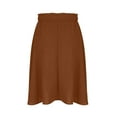 thumbnail image 6 of cocolona Womens Skirts for Women Summer Elastic Waist Flowy A Line Midi Skirts Fashion Casual Loose Beach Vacation Skirts with Pockets Brown L, 6 of 7