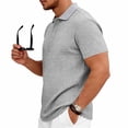thumbnail image 5 of YLSDY Men's Color Block Striped Short Sleeve Golf Shirt with Chest Pocket, Sporty Design for Daily Workouts Gray S, 5 of 8