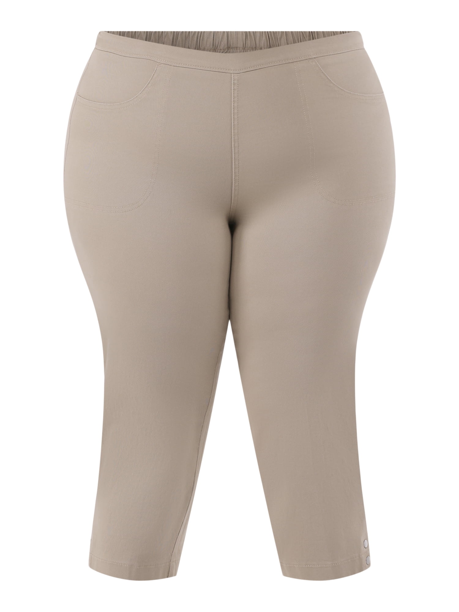JMS Just My Size by Hanes Women's Plus Snap Hem Pull On Cropped
