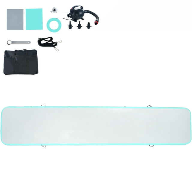 KFFKFF 16FT Air Track Inflatable Training Tumbling Gymnastics Gym Mat with Pump