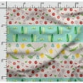 thumbnail image 2 of Soimoi Veggies Print, Silk Fabric, Decor Sewing Fabric by The Yard 42 Inch Wide,Decorative Fabric for Shirts Suits Ties, Aquamarine Green, 2 of 5