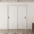 thumbnail image 2 of 60" x 80" No assembled Request 80-Inch Space-Saving K-Type Sliding Closet Door - Wood Grain Door Panel, Includes Complete Hardware Set, 2 of 7