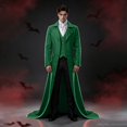 thumbnail image 6 of Gentleman Overcoat, Halloween Costume, Victorian Overcoat, Long Trench Coat Vest, Long Trench Coat With Vest Set Victorian Gothic Gentleman Overcoat Halloween Costume for Halloween Party, Green M, 6 of 6