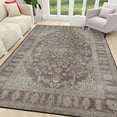 thumbnail image 2 of 5x7 Washable Area Rug Non-Slip Low Profile Vintage Distressed Oriental Rug for Living Room, Bedroom, Dining Room, Office, Brown, 2 of 13