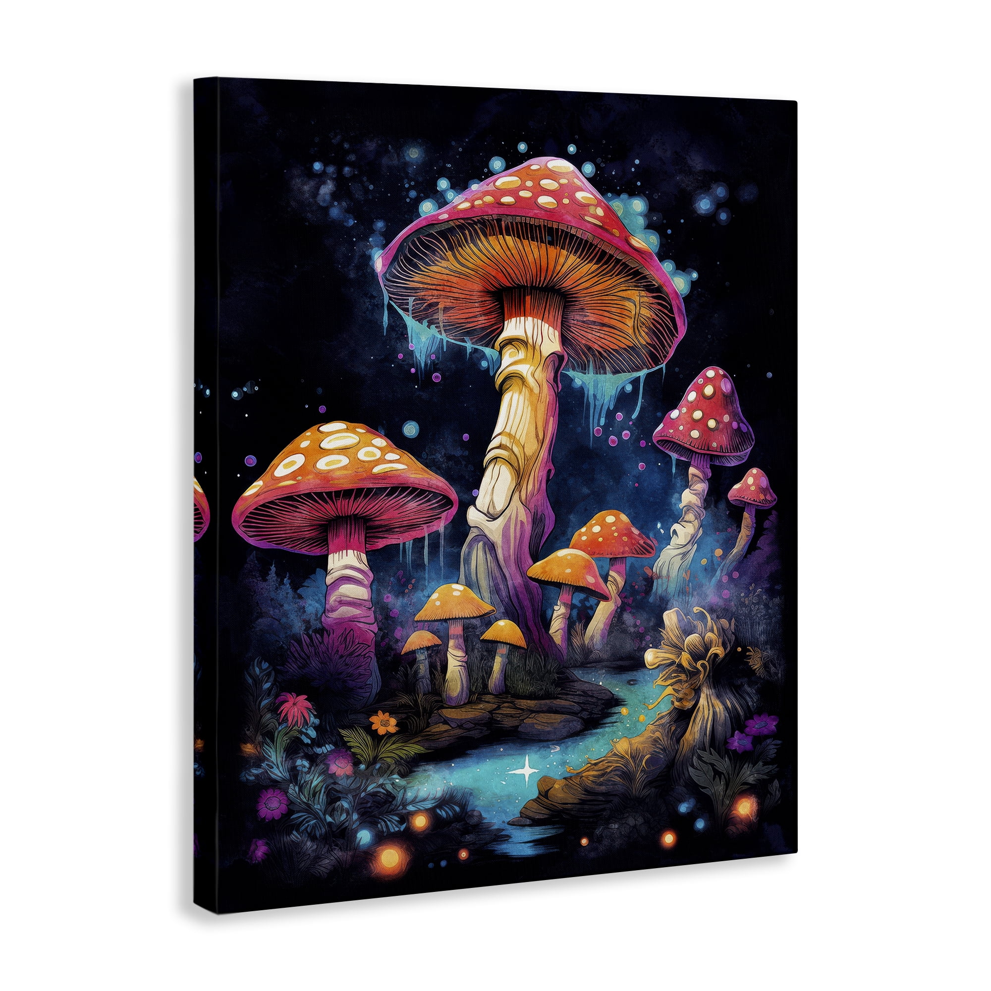 Stupell Industries Psychedelic Mushroom Scene Landscape & Nature Painting Wrapped Canvas Art Print Wall Art, 36 x 48