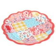 thumbnail image 2 of (2 pack) The Pioneer Woman Patchwork Medley Melamine Dinner Plate, Coral, 2 of 9
