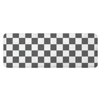 Gray and White Checkerboard Checkered Pattern Kitchen Rug Mat,Kitchen Runner Rugs Non Skid Washable,Decorative Kitchen Floor Mats for Kitchen,Sink,Laundry,17"x47.2"