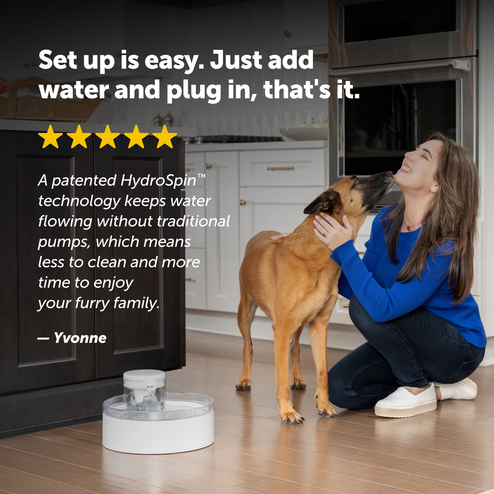 PetSafe Outlast Pumpless Dog Water Fountain 128 oz, Dishwasher Safe, Easy Assembly
