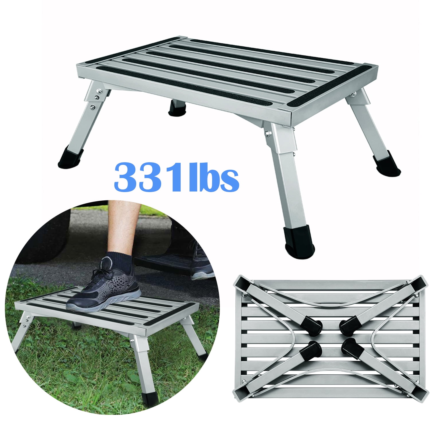 Finether Adjustable Height Aluminum Platform Step Stool 