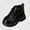 Black, variant on Viluyesy Kids Patent Lace Up Ankle Boots, Glossy Faux Leather, Side Zipper, Thick Platform Sole Casual Dress Booties White Size 8 Toddler