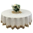 thumbnail image 5 of Round Tablecloth Lace designed Solid color for Home Round Dining Tables 110 CM gold, 5 of 7