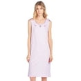 thumbnail image 1 of Casual Nights Women's Embroidered Cotton Knit Sleeveless Nightgown - Lilac - Medium, 1 of 5