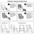 thumbnail image 7 of LKJYER Wing Back Wing Back,Stretch Printed Wingback Chair Slipcover with Elastic Bottom,No-Slip Universal Four Seasons for Armchair Sofa Cover Home Decoration, 7 of 7