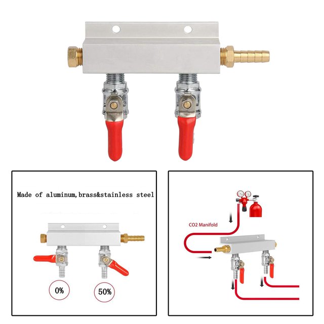 Colector de Gas, Distribuidor de Cerveza, Distribuidor de Aire, Divisor de Colector , Puertos Roscados de 16 ", con Púas Y Salid 2 vías perfecl divisor de línea co2
